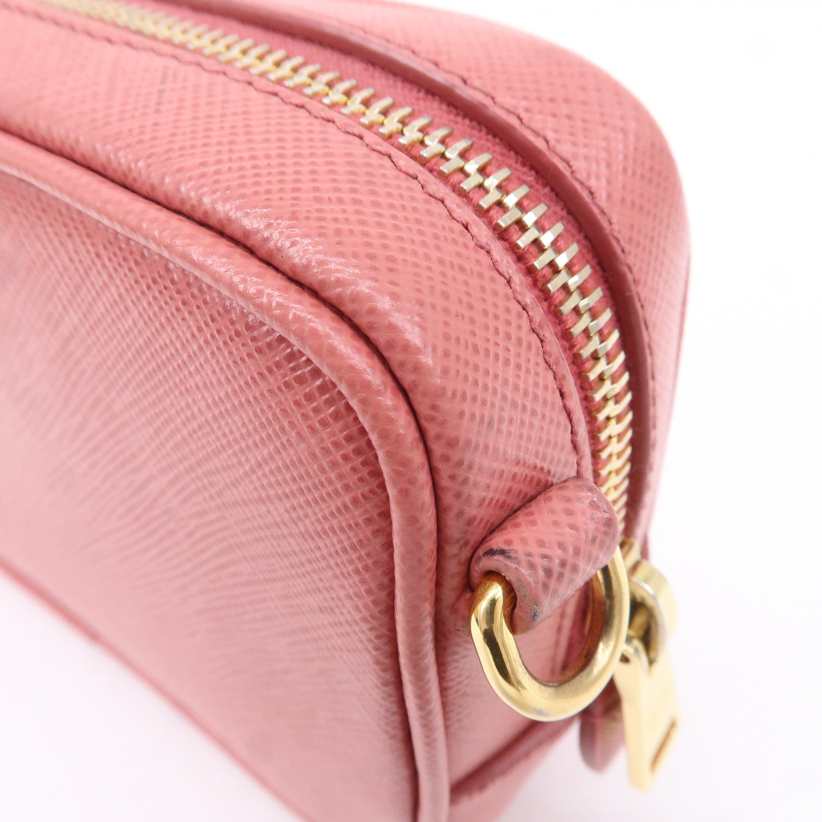 Prada Logo Leather Crossbody Shoulder Bag Pink 1N1674