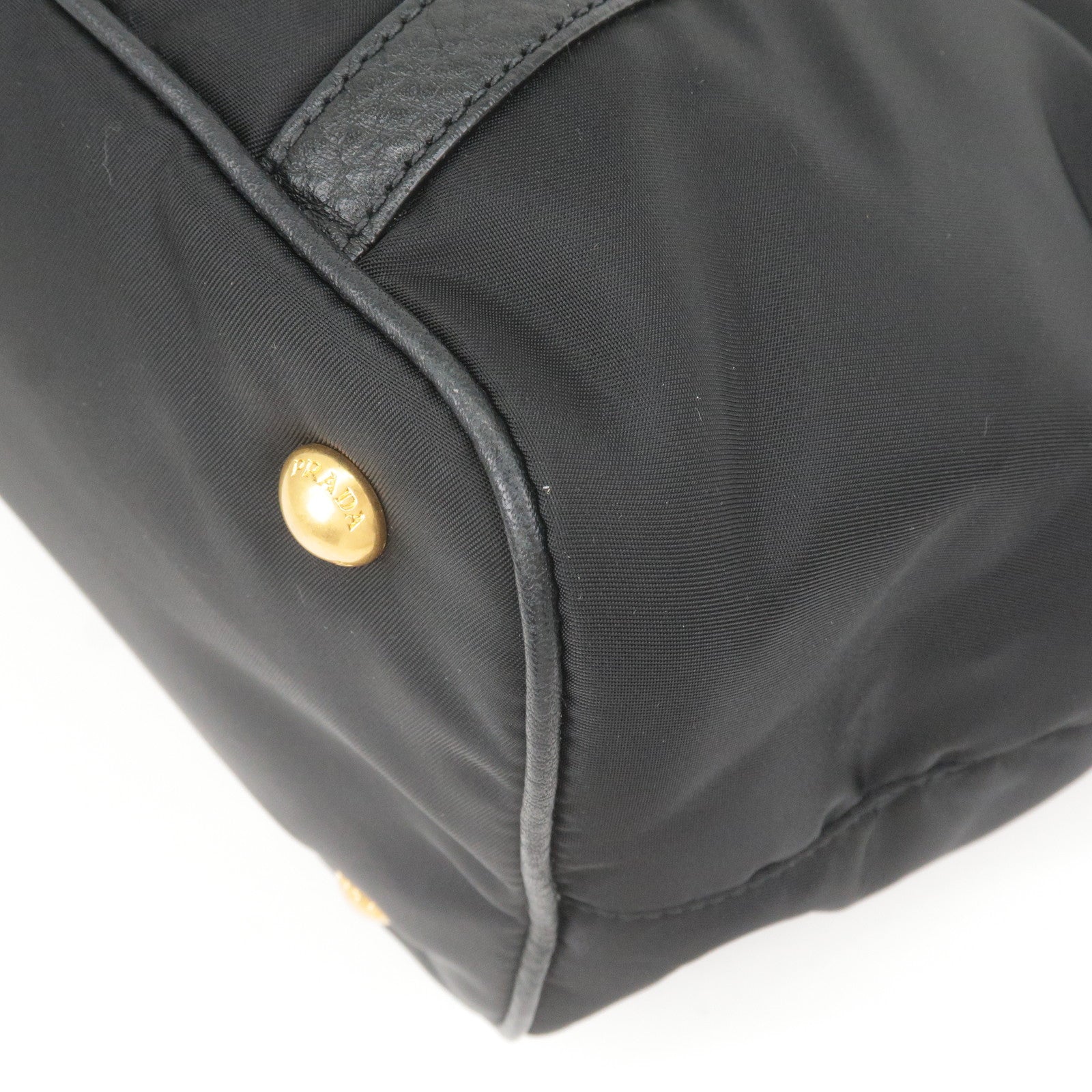 Prada Nylon Leather 2Way Bag Tote Bag Hand Bag Black