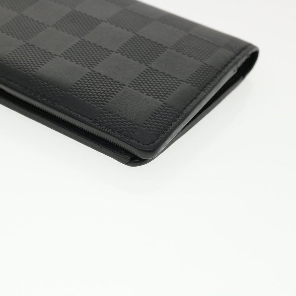 Louis Vuitton Black Leather Portefeuille Brazza wallet accessories