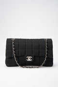 Chanel Black Nylon Large Chocolate Bar Flap Bag
