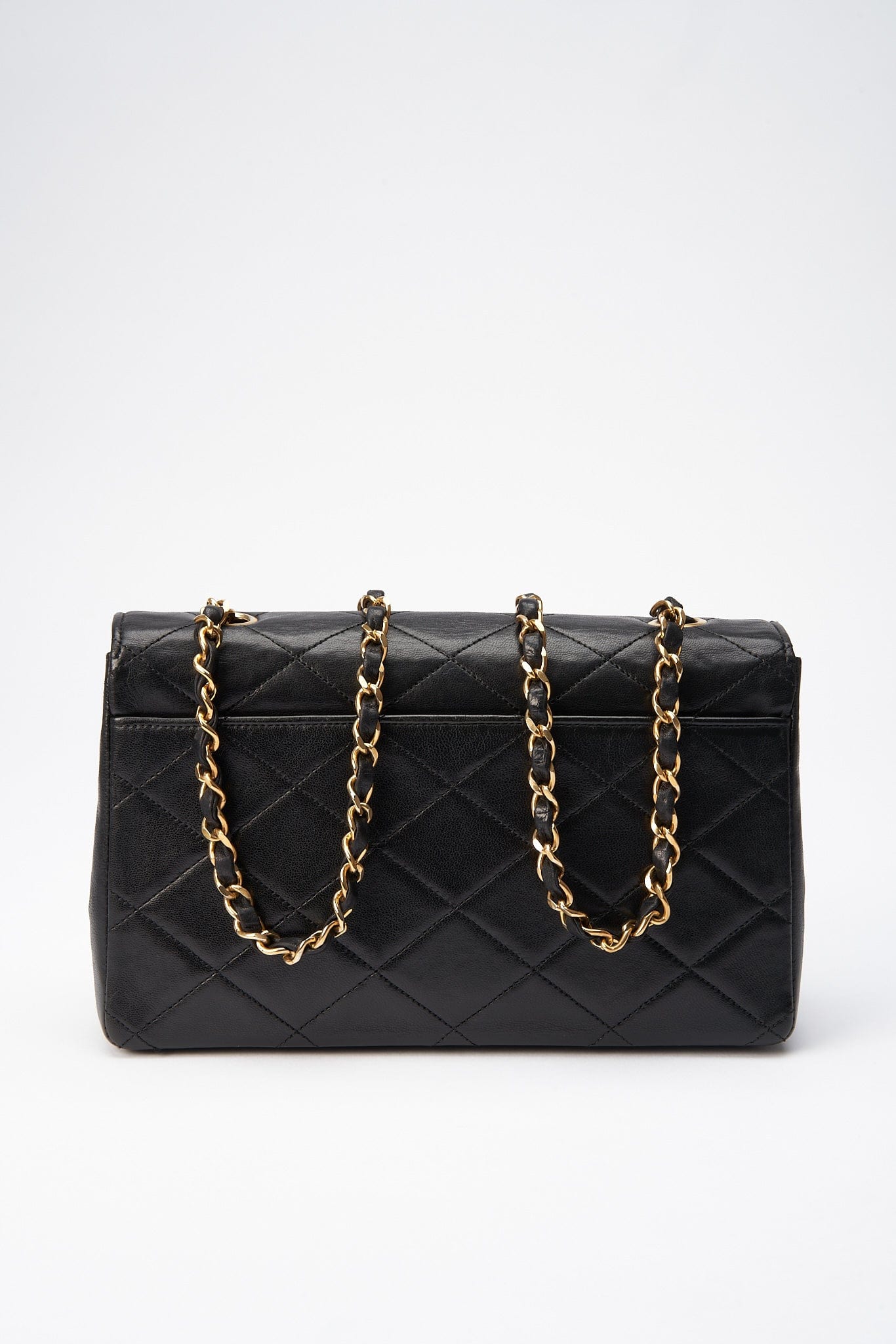 Chanel Vintage Black Single Flap with 24k gold plated hardware and V design