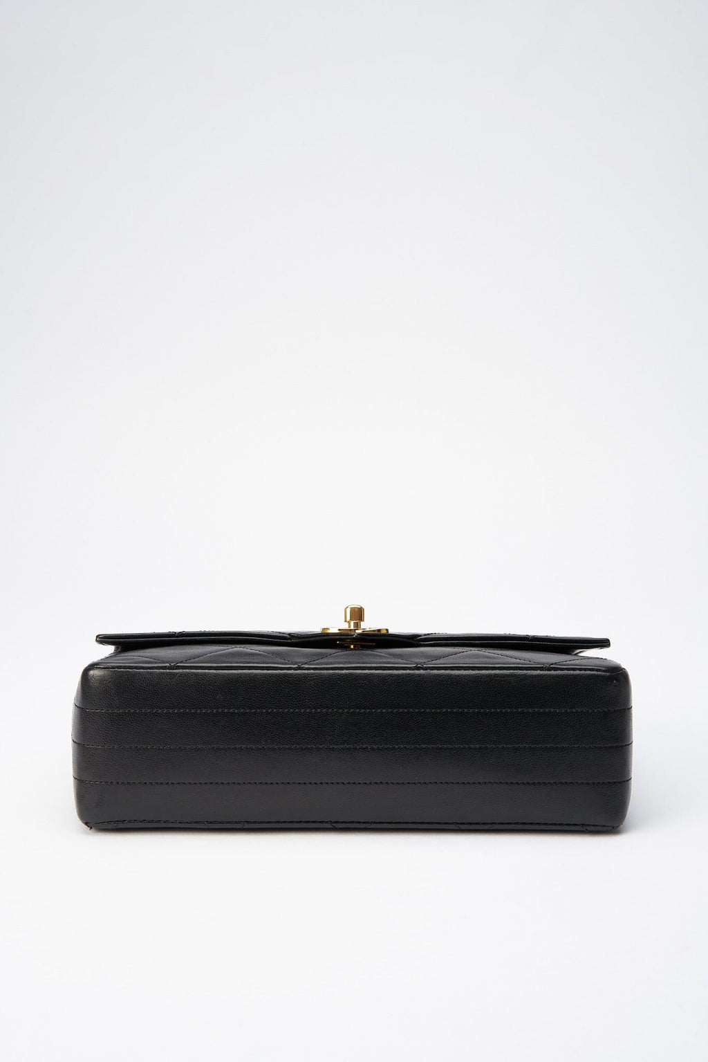 Chanel Vintage Black Single Flap with 24k gold plated hardware and V design