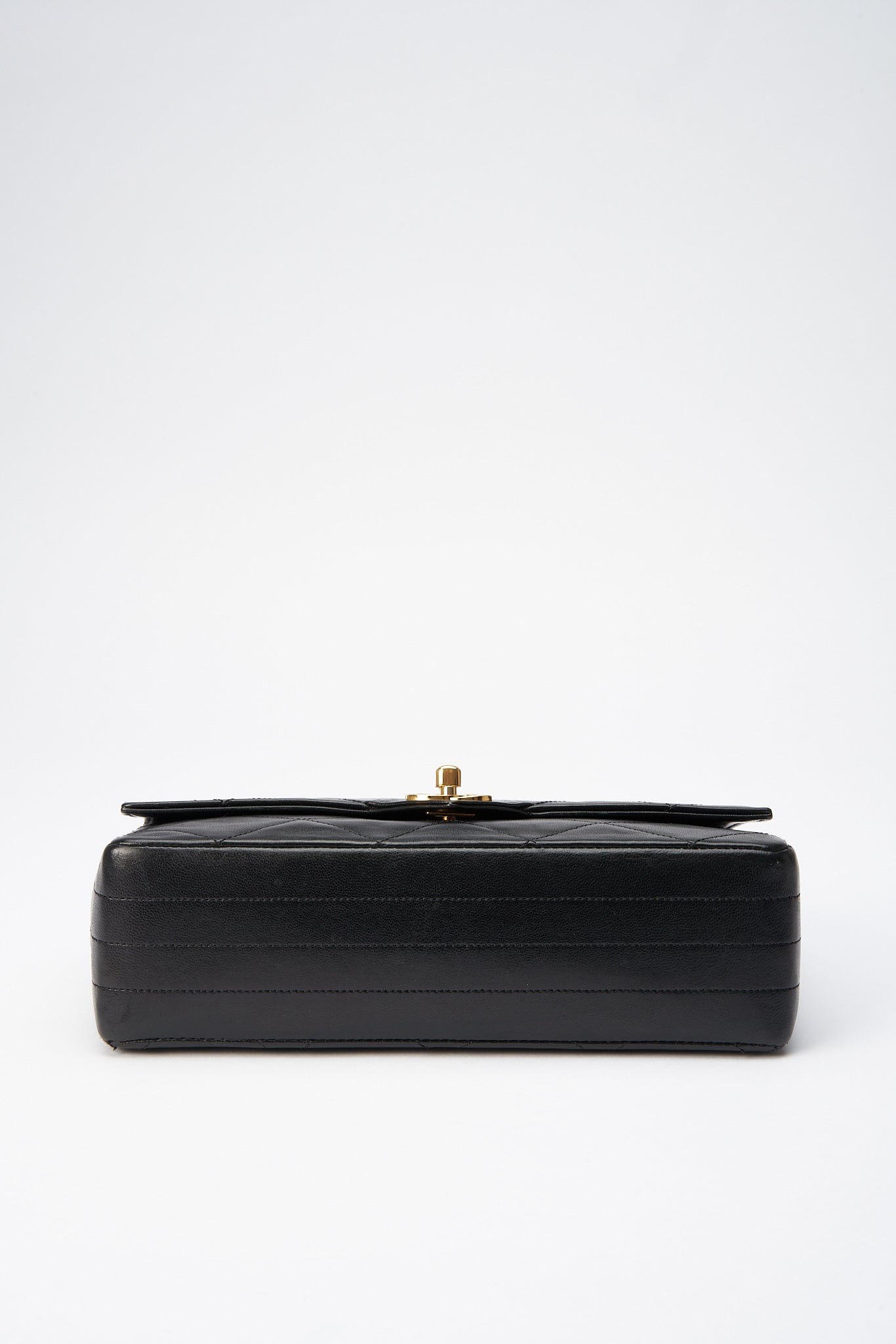 Chanel Vintage Black Single Flap with 24k gold plated hardware and V design