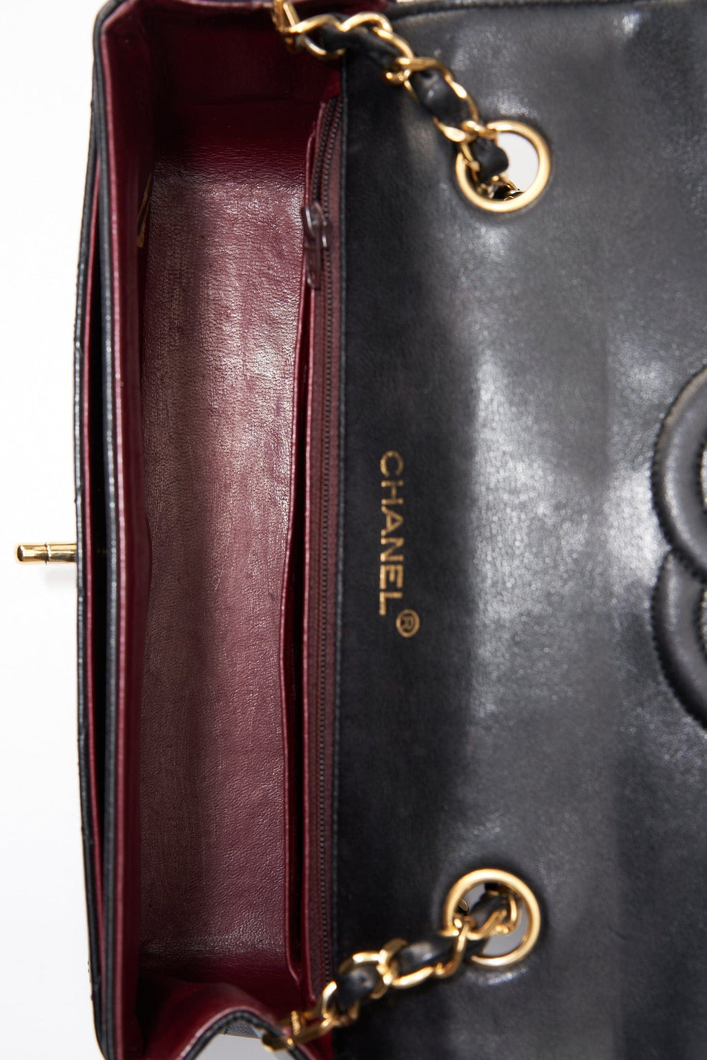 Chanel Vintage Black Single Flap with 24k gold plated hardware and V design