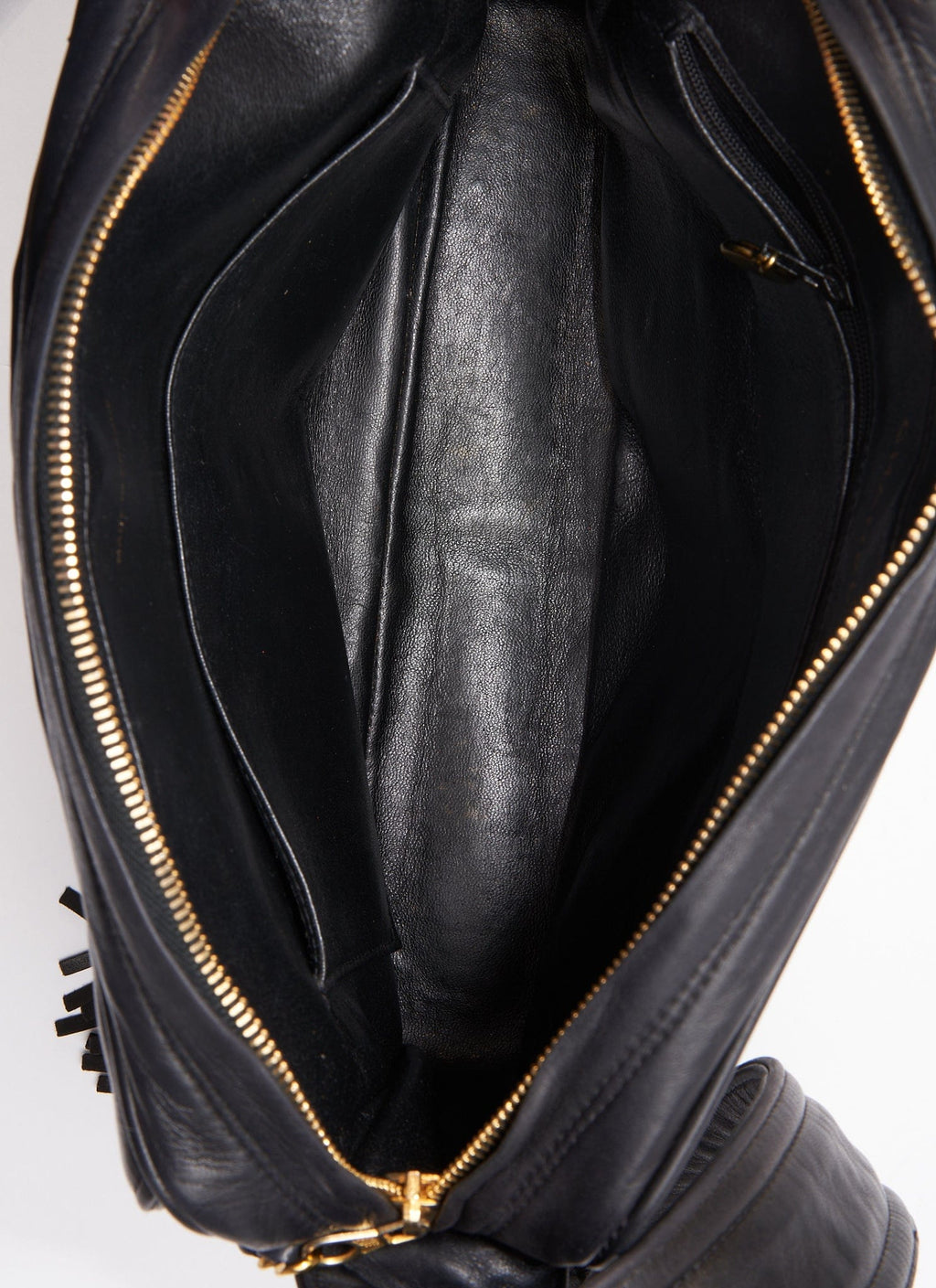 Chanel Quilted Chevron All Black Camera Crossbody Bag