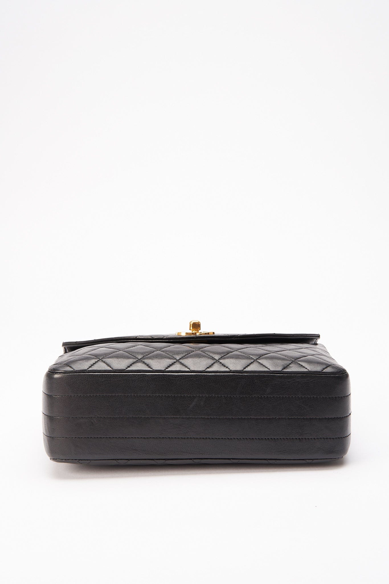 Chanel Vintage Black Single Flap with 24k gold plated hardware