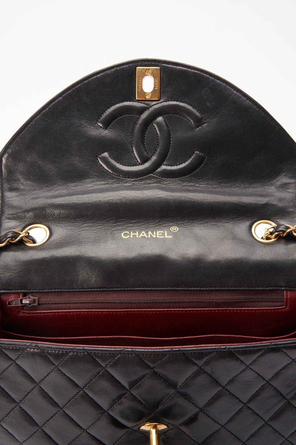 Chanel Vintage Black Single Flap with 24k gold plated hardware
