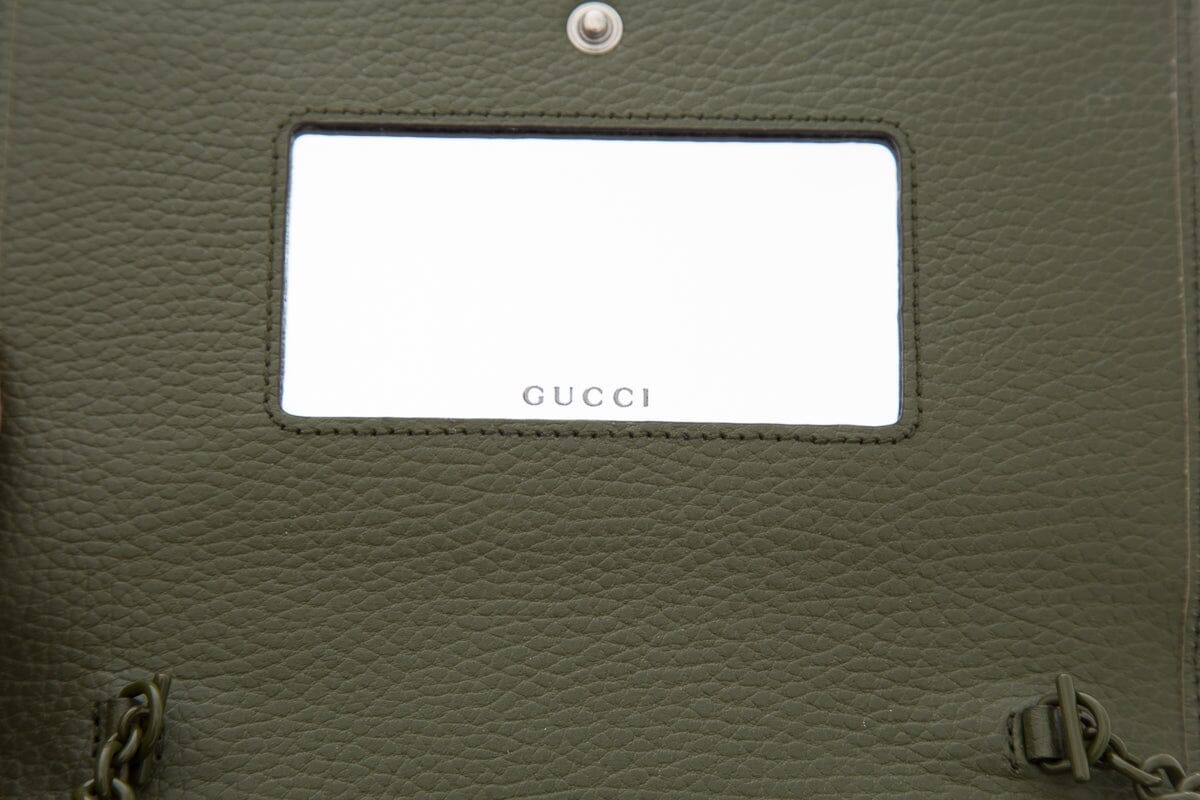 Gucci Green Leather Wallet on Chain Cross-Body