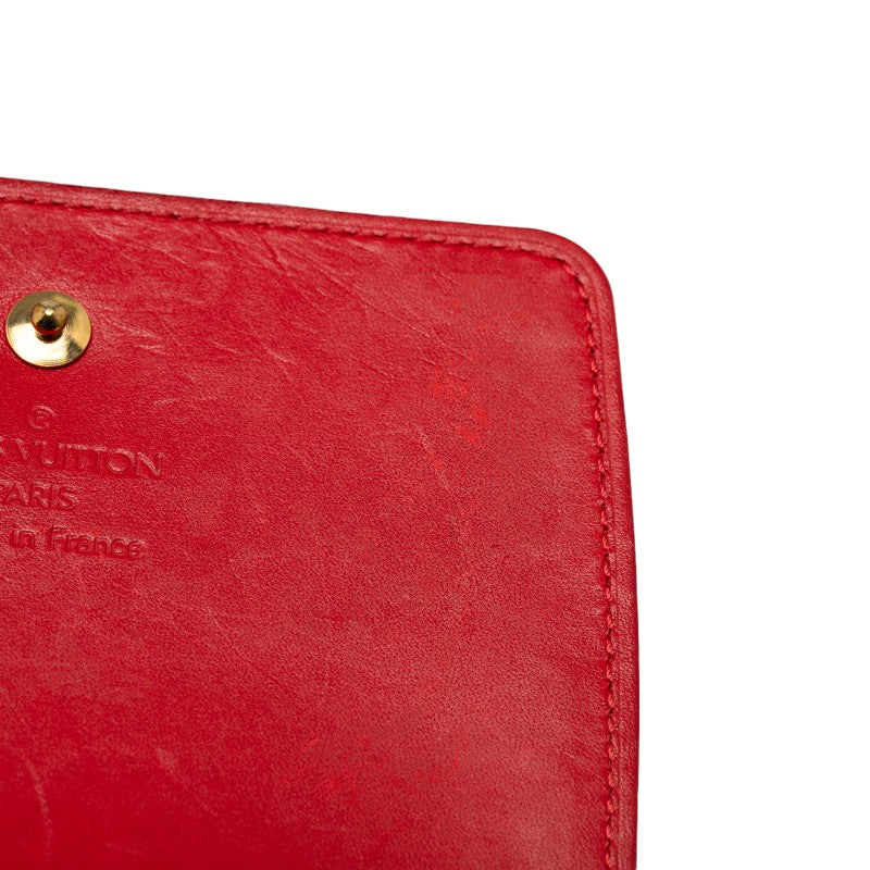 Louis Vuitton Louis Vuitton Verney M91153 Double Folded Wallet Patent Leather Red