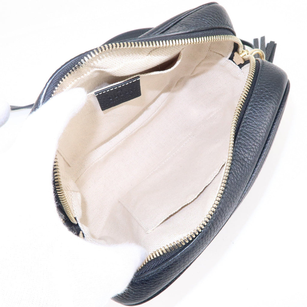 GUCCI SOHO Small Disco Leather Shoulder Bag Black 308364
