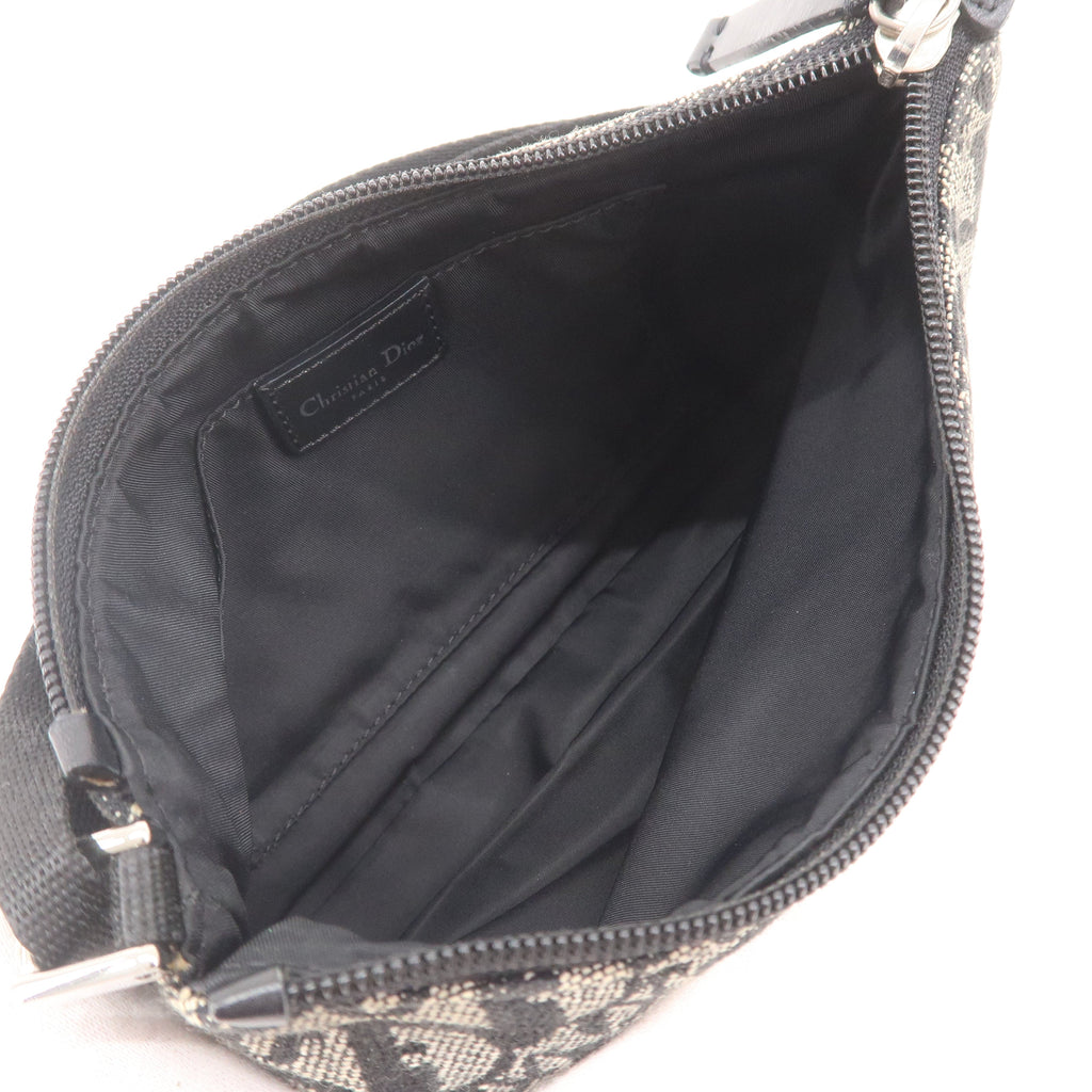 Christian Dior Trotter Canvas Leather Hand Bag Pouch Black