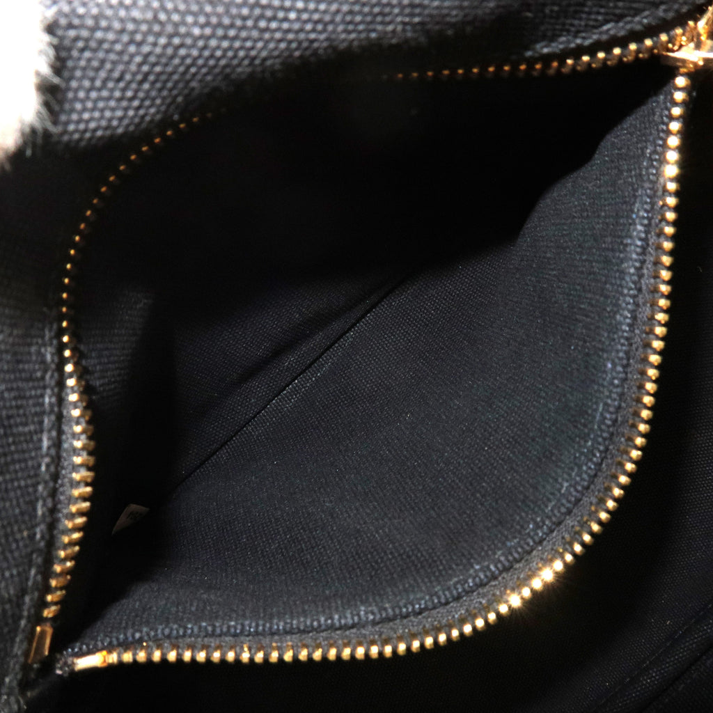Prada Canapa Mini Canvas Tote Bag Hand Bag Black