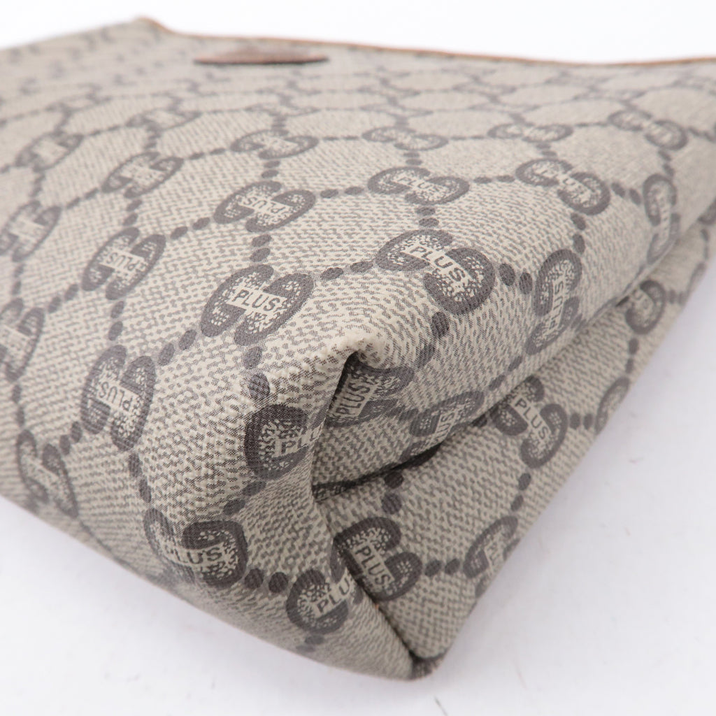 GUCCI Set of 2 Old Gucci GG Plus Leather Clutch Bag Beige Brown