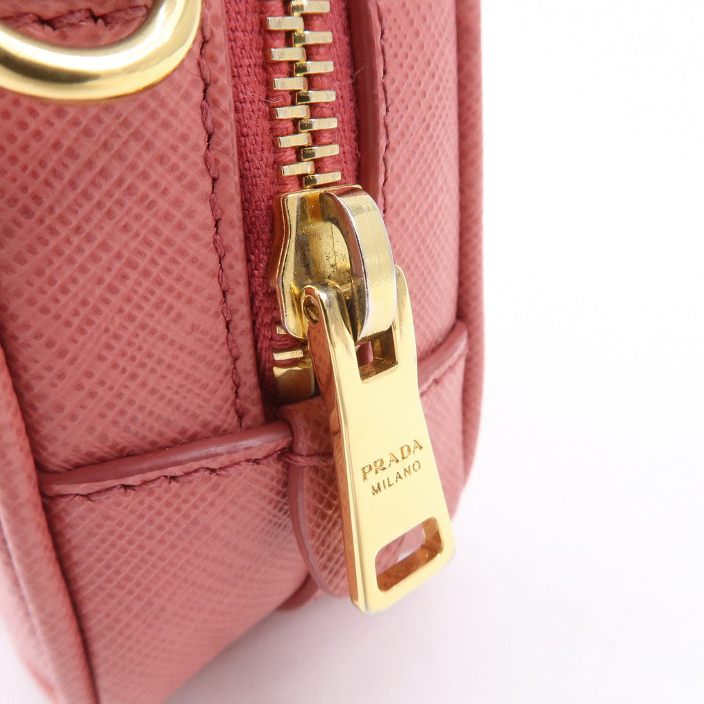 Prada Logo Leather Crossbody Shoulder Bag Pink 1N1674