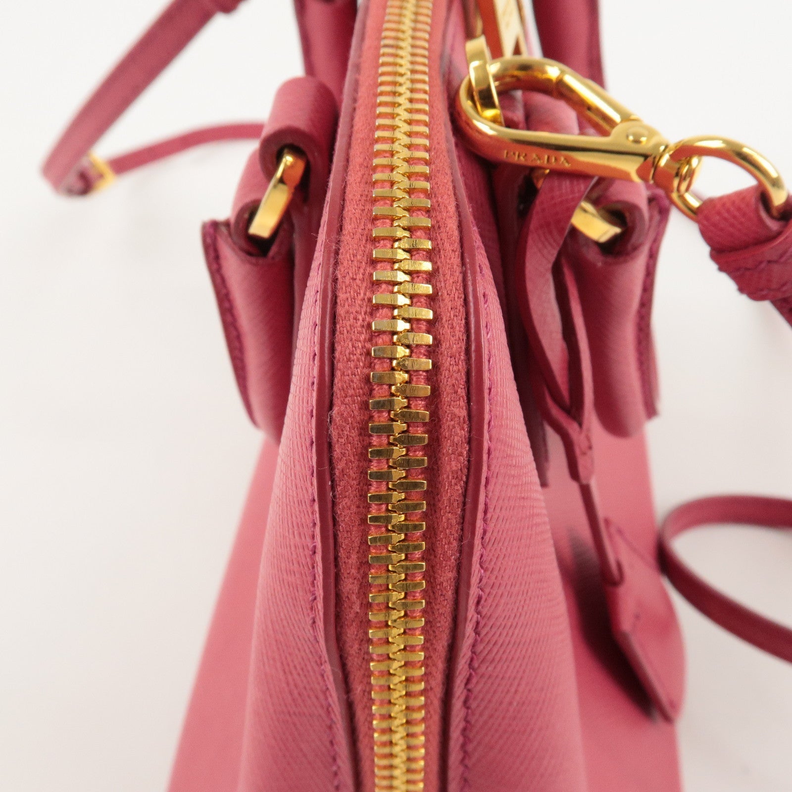 Prada Logo Leather 2Way Hand Bag Shoulder Bag Pink BL0838