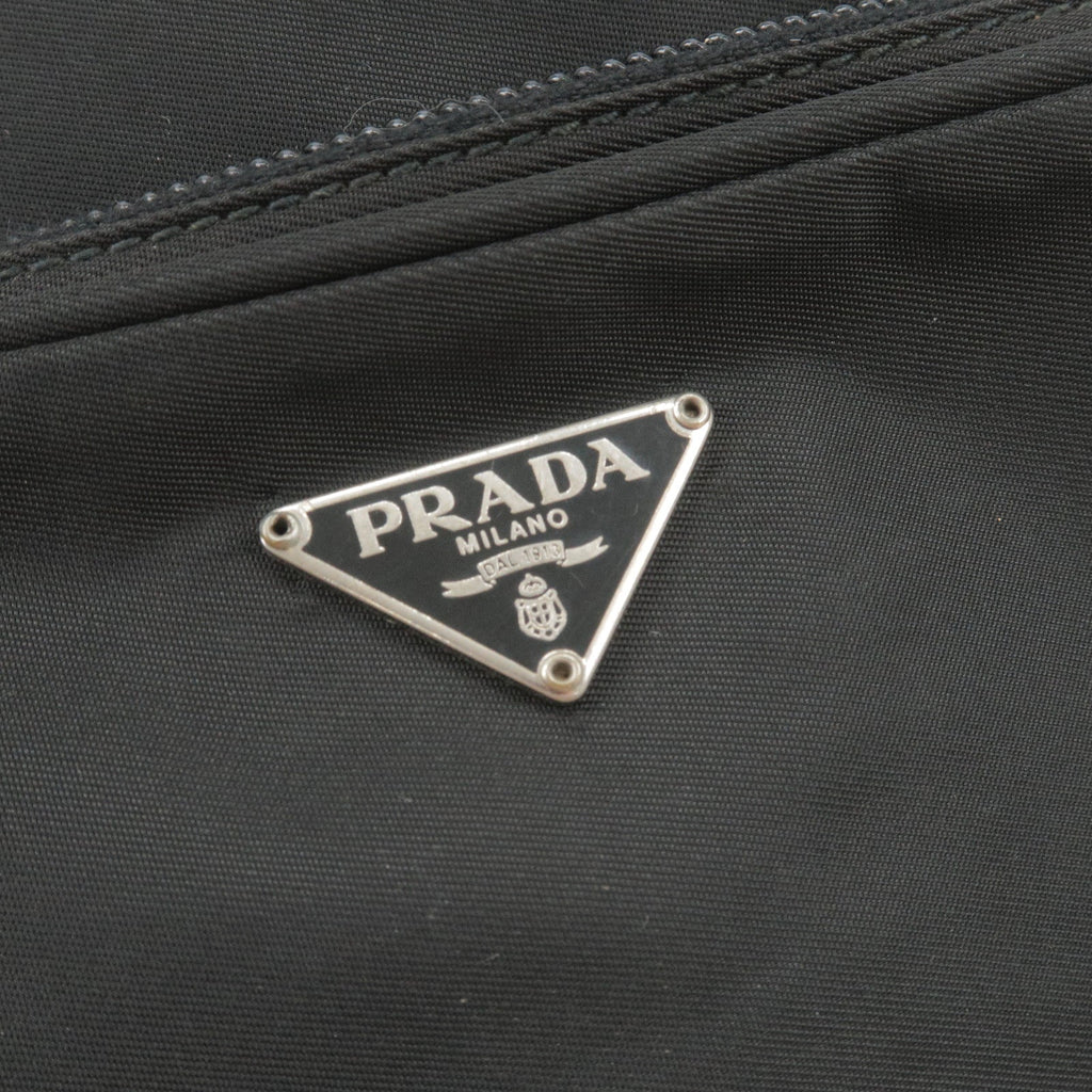 Prada Logo Nylon Leather Shoulder Bag NERO Black BT0169