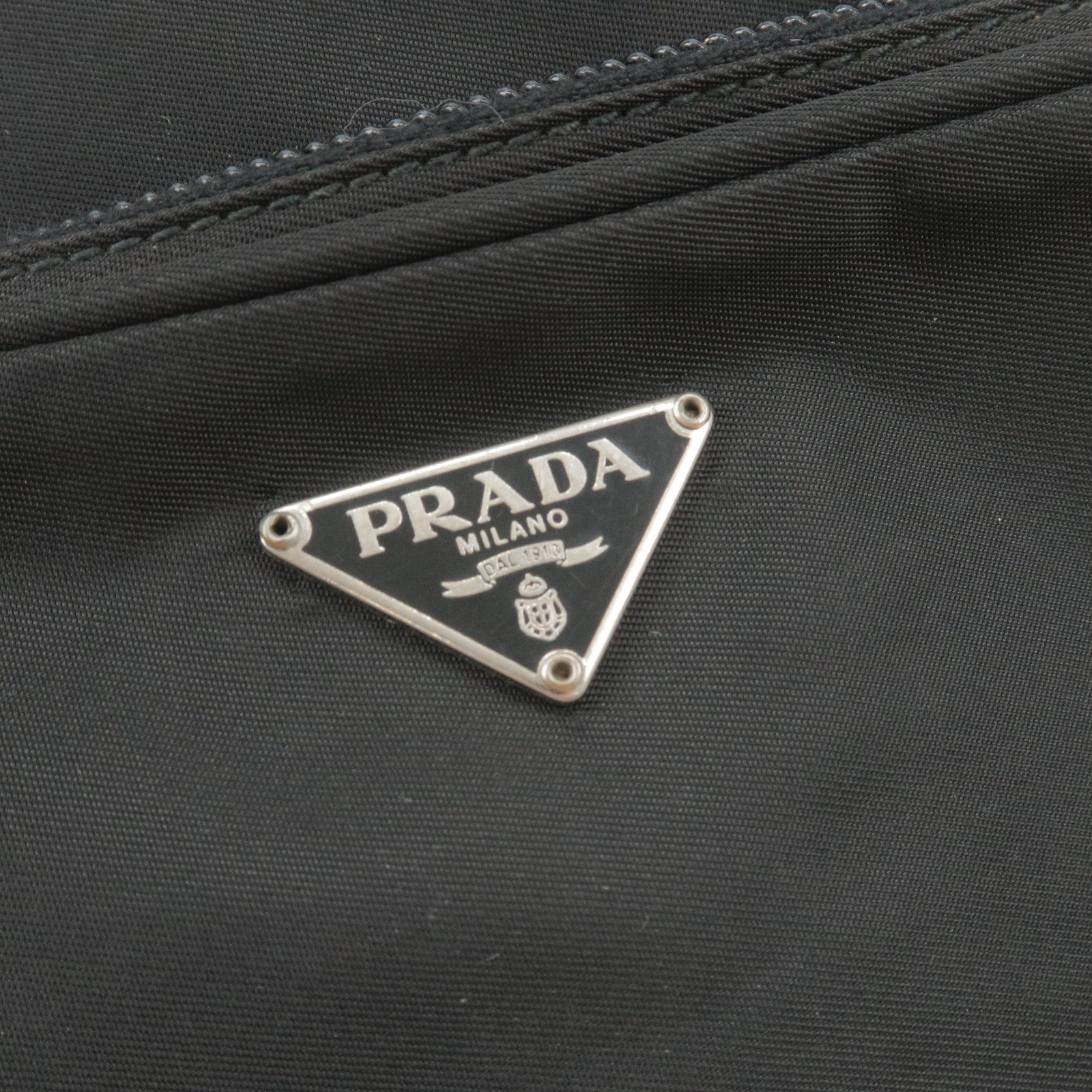 Prada Logo Nylon Leather Shoulder Bag NERO Black BT0169