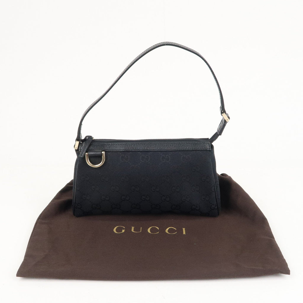 GUCCI GG Supreme Leather Shoulder Bag Black 162904
