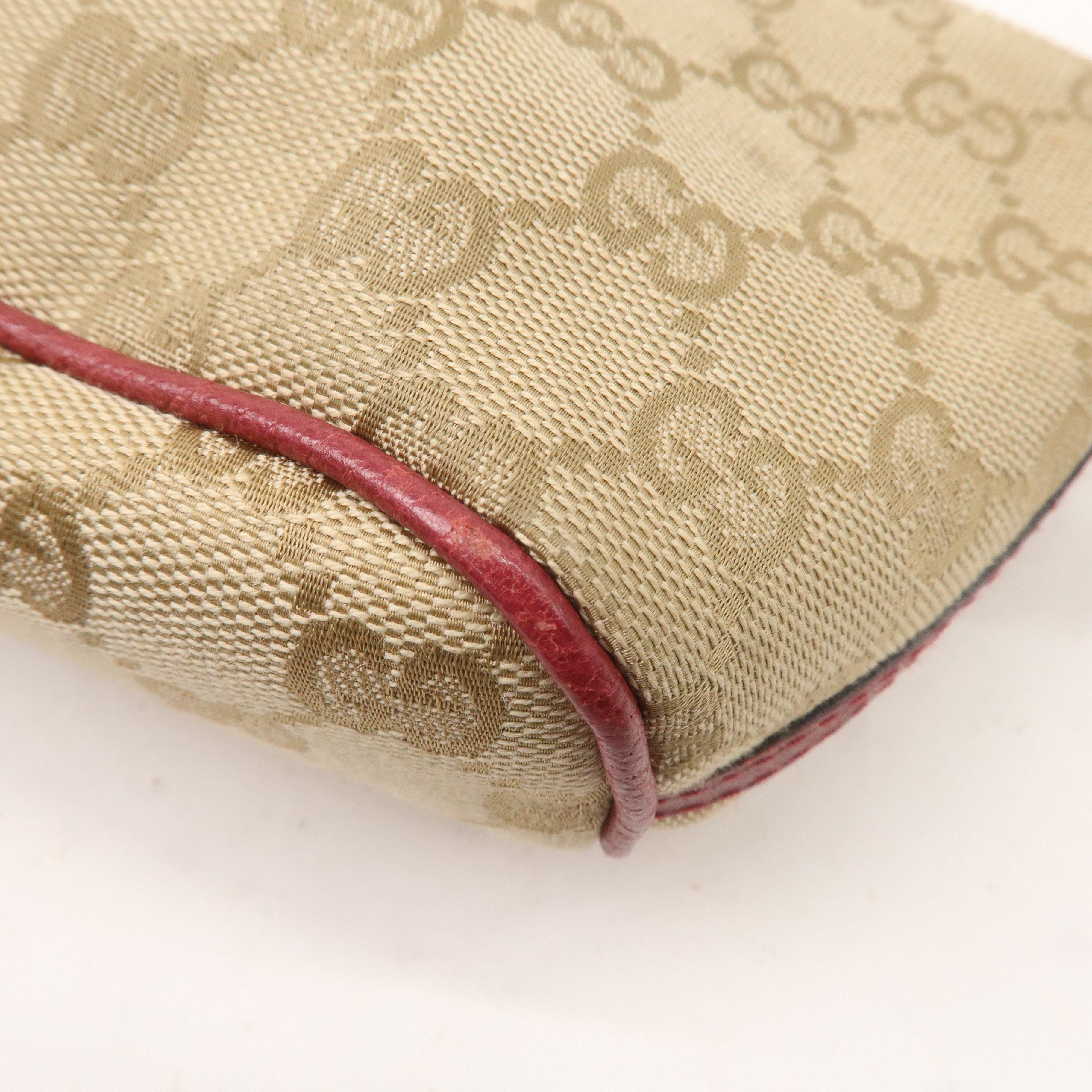 GUCCI Boat Bag Set of 2 GG Canvas Leather Hand Bag 07198 190393