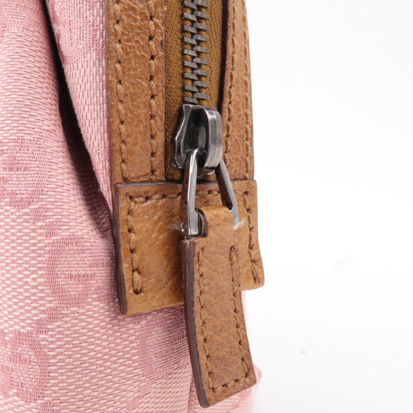 GUCCI GG Canvas Leather Mini Boston Bag Hand Bag Pink 113009