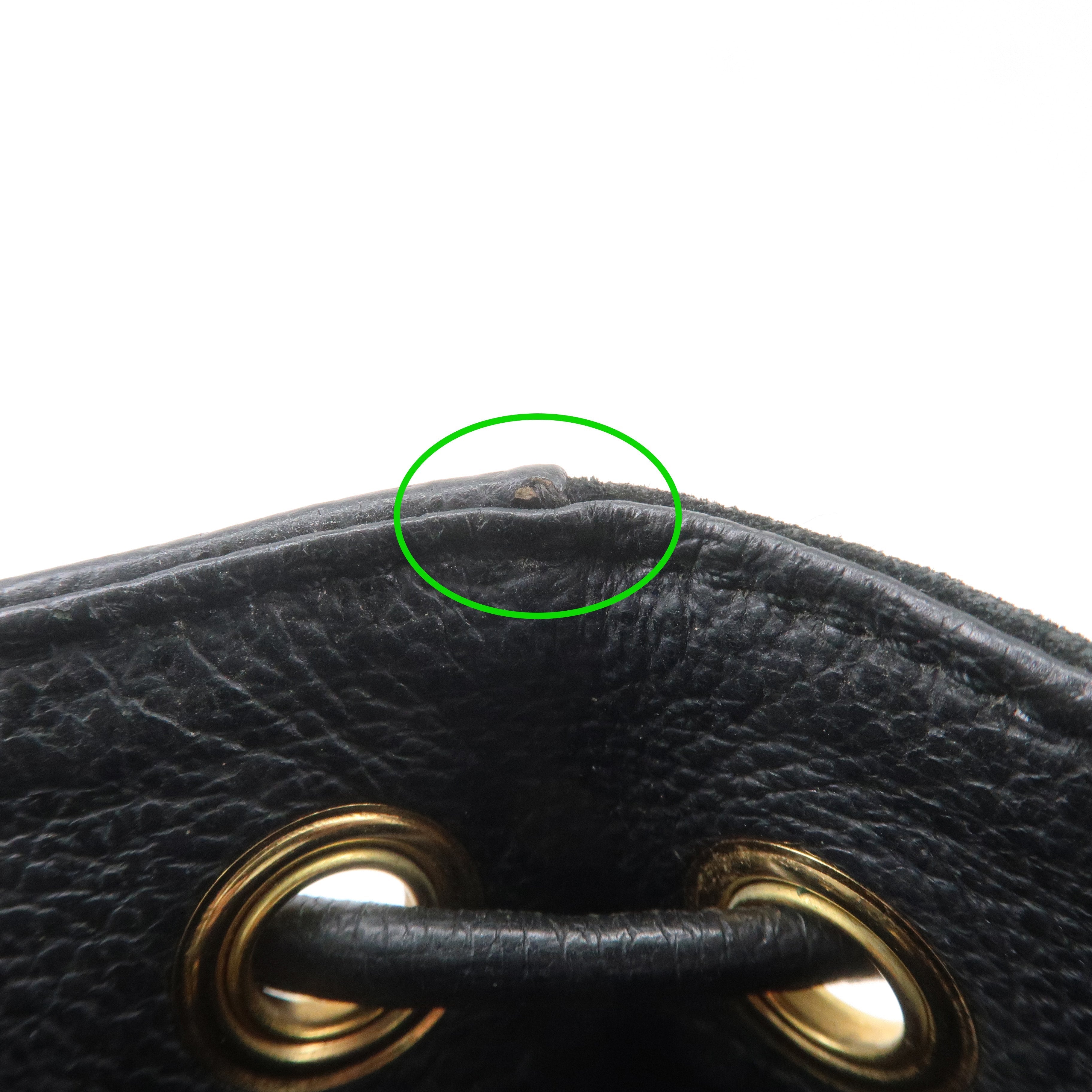 Gucci Bamboo Suede Leather Black 2WAY Bag 001.3754.1657