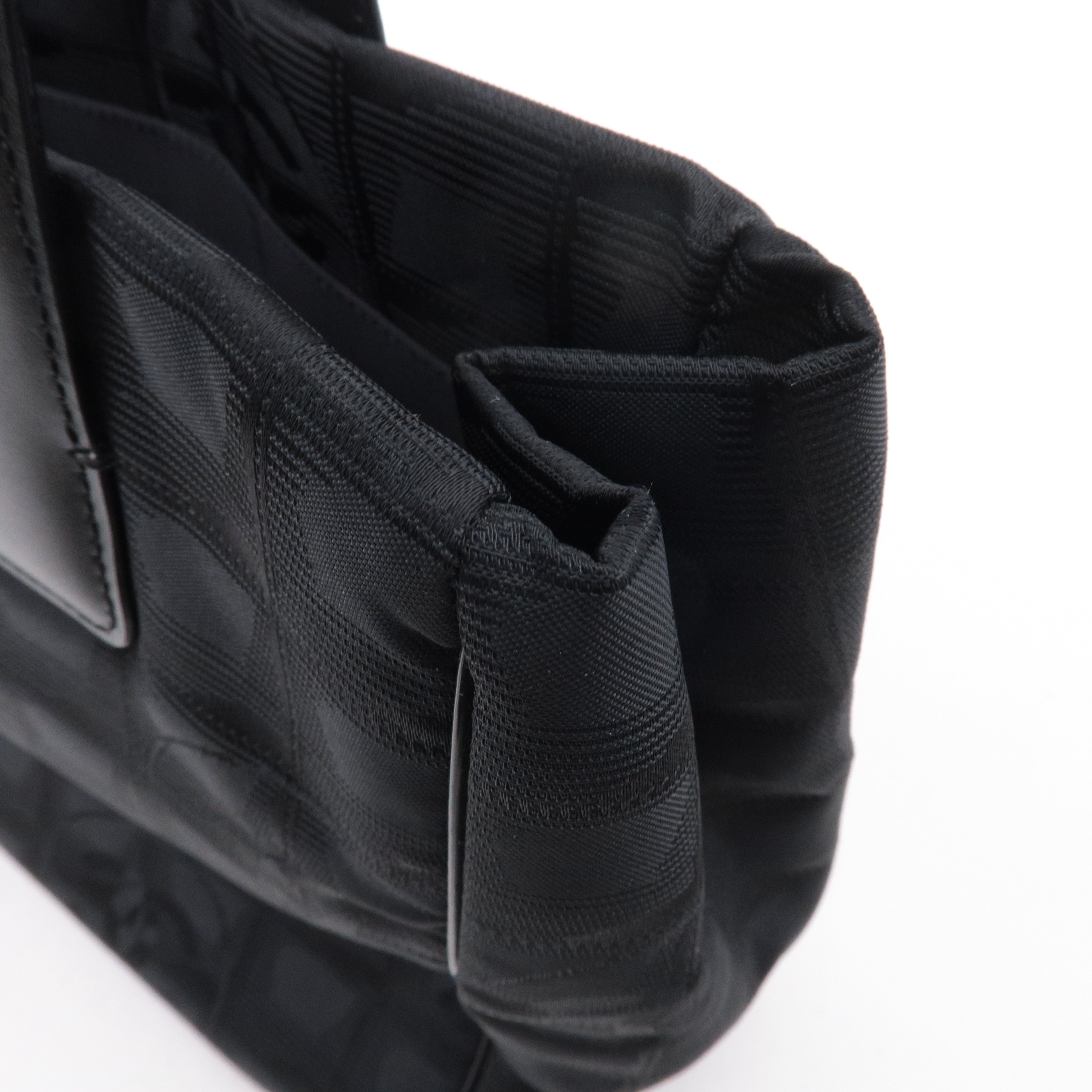 CHANEL New Travel Line Nylon Jacquard PM Tote Bag Black A20457