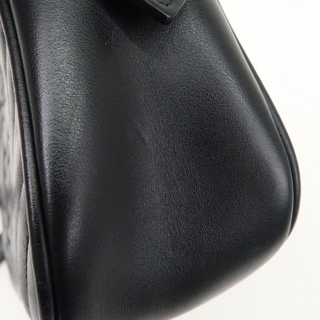 GUCCI GG Marmont Leather Chain Shoulder Bag Black 447632
