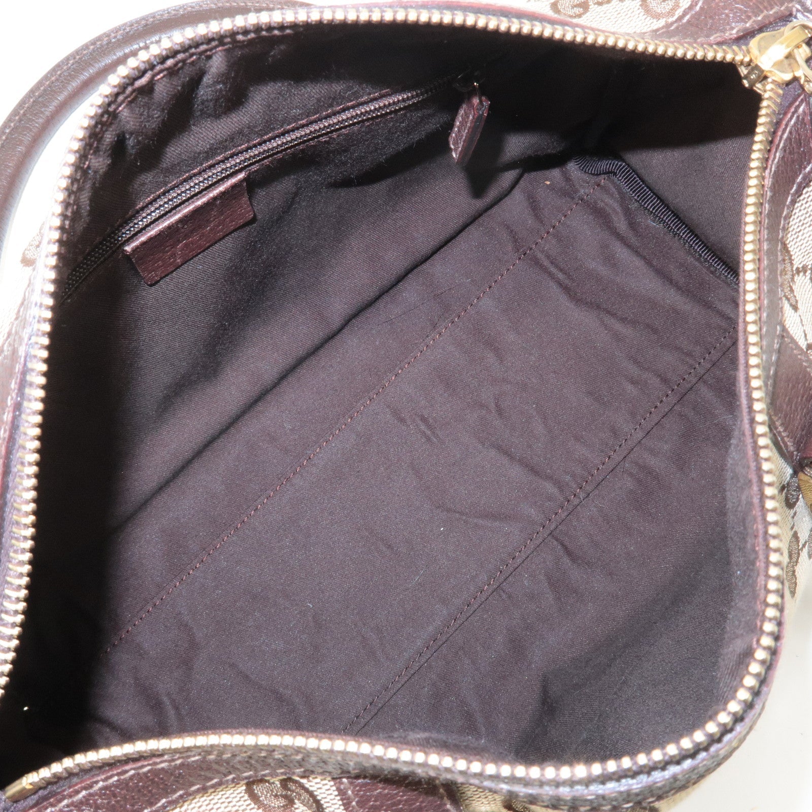 GUCCI Abbey GG Canvas Leather Boston Bag Beige Brown 130942