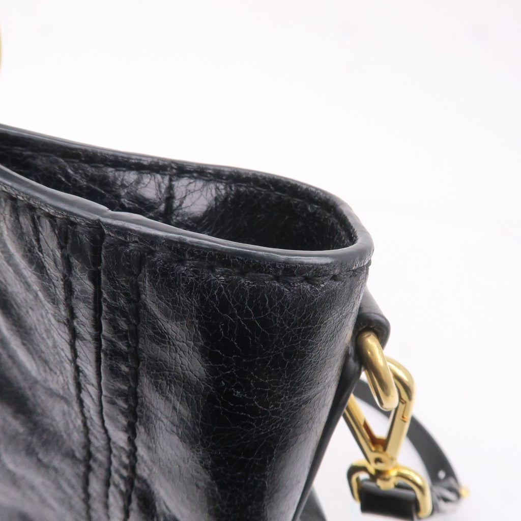 Prada Leather 2WAY Bag Shoulder Bag Hand Bag Black BN2151