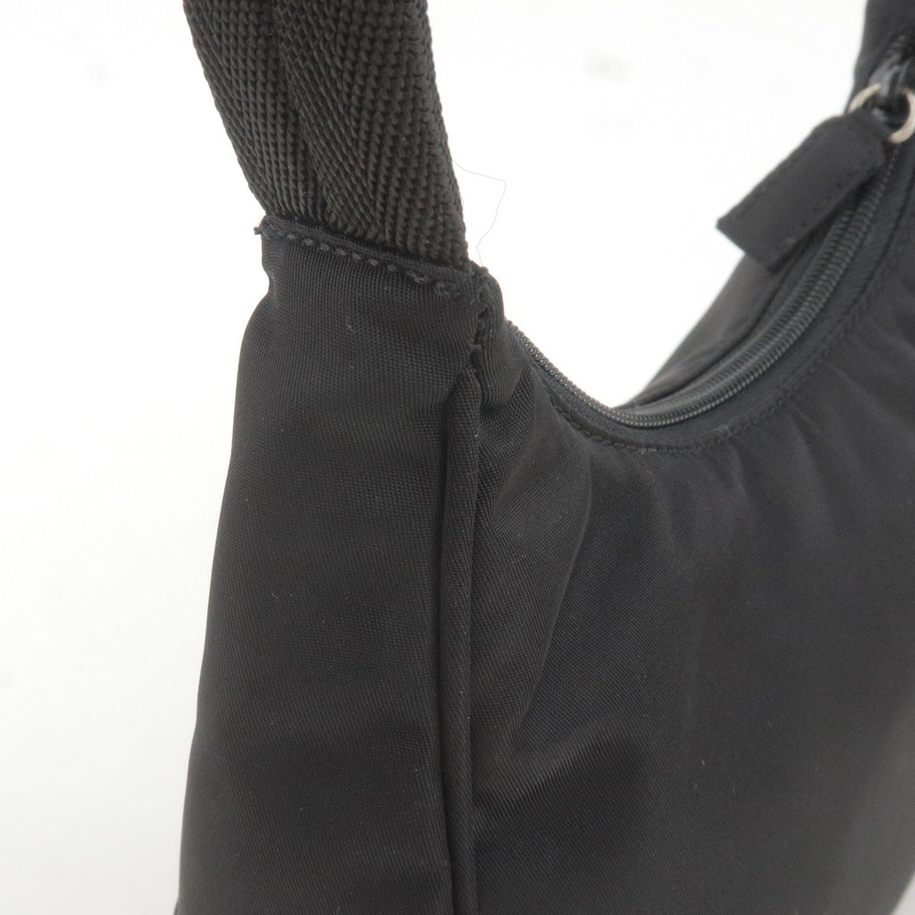 Prada Logo Nylon Hand Bag Pouch Purse NERO Black