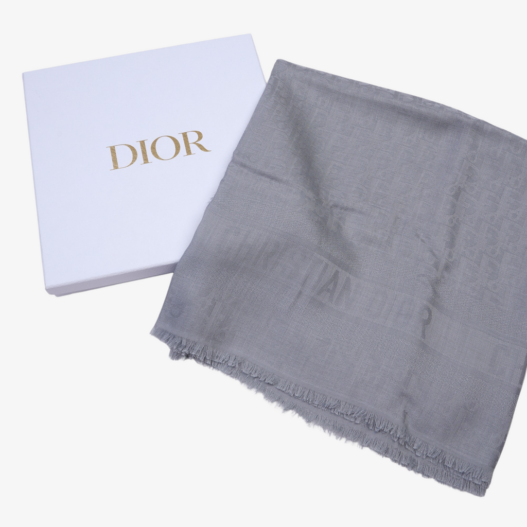 Dior Womens Oblique Scarf Blue