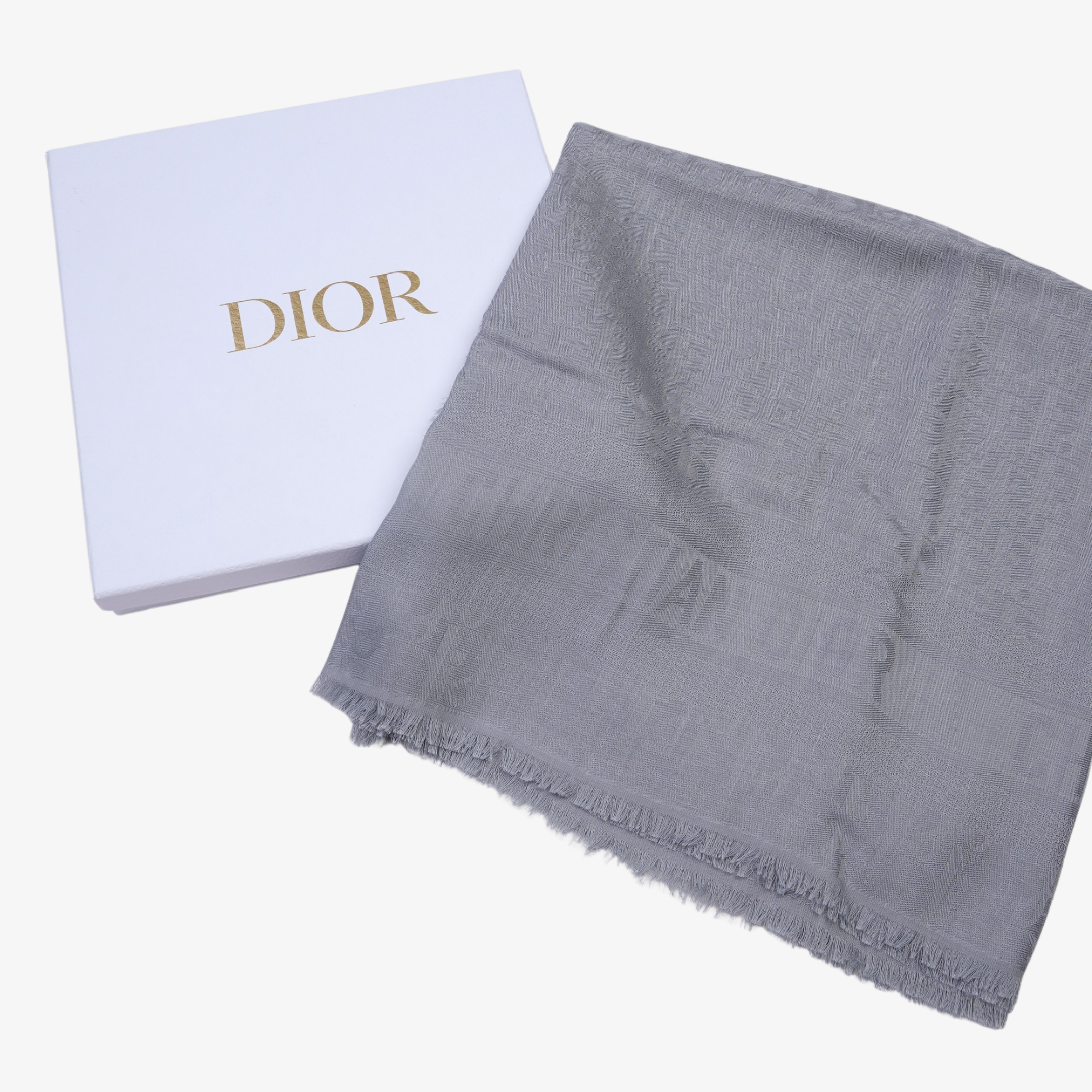 Dior Womens Oblique Scarf Blue