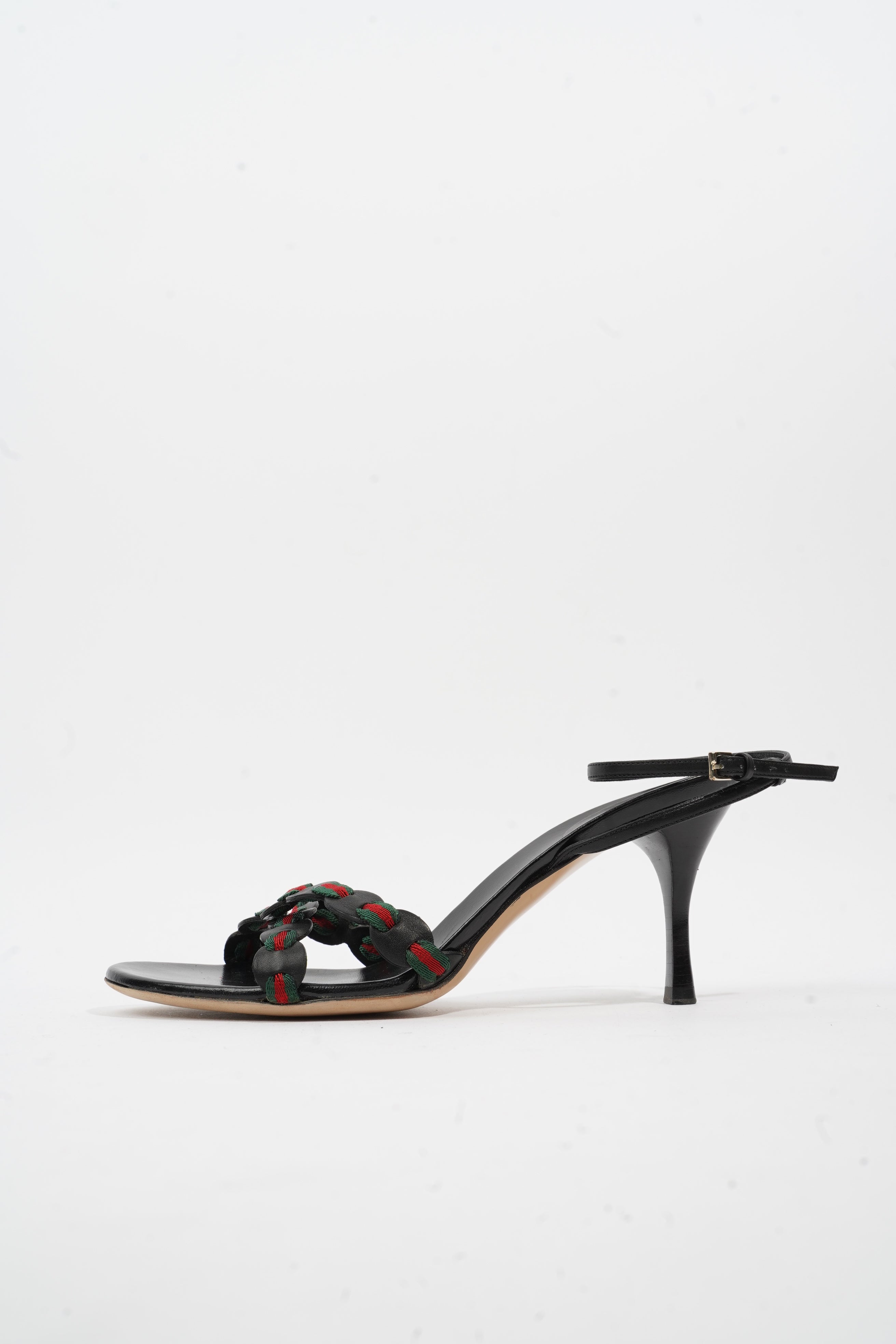 Gucci Strap Sandal Black Leather EU 37 UK 4