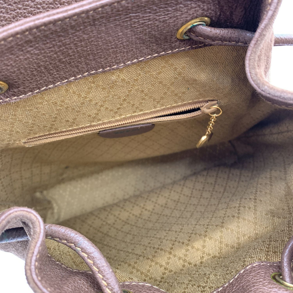 Gucci Vintage Brown Suede Bamboo Small Backpack Shoulder Bag