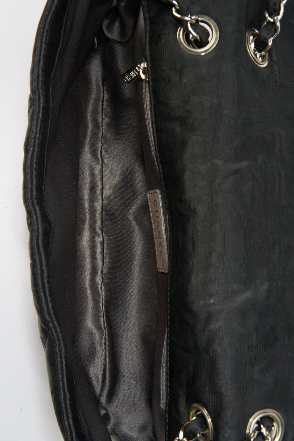 Chanel Black Textured Coated Nylon Single Flap Bag - Black