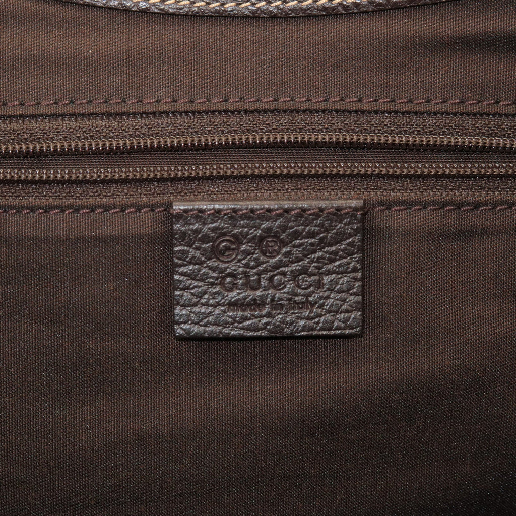 GUCCI Sherry Line GG Canvas Leather Hand Bag Beige Brown 364835