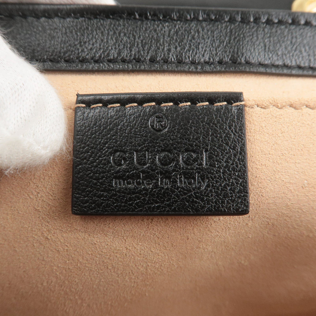 GUCCI GG Marmont GG Canvas Leather Chain Shoulder Bag 446744