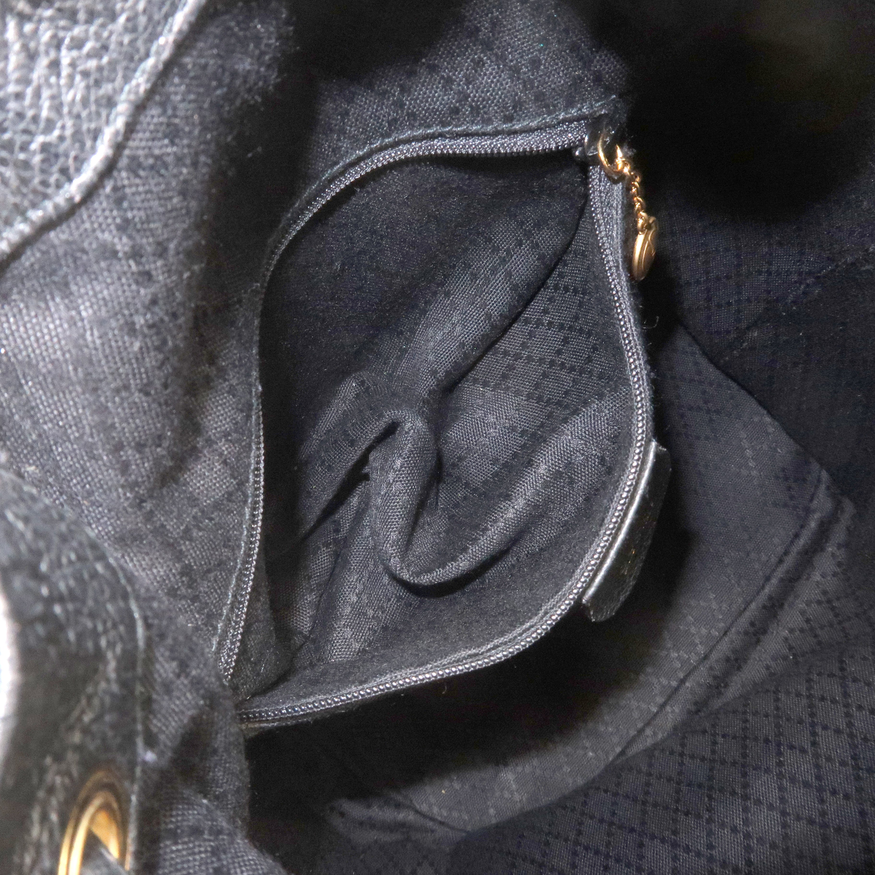 Gucci Bamboo Suede Leather Black 2WAY Bag 001.3754.1657