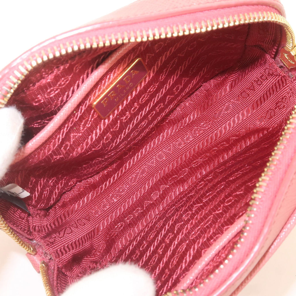 Prada Logo Leather Crossbody Shoulder Bag Pink 1N1674