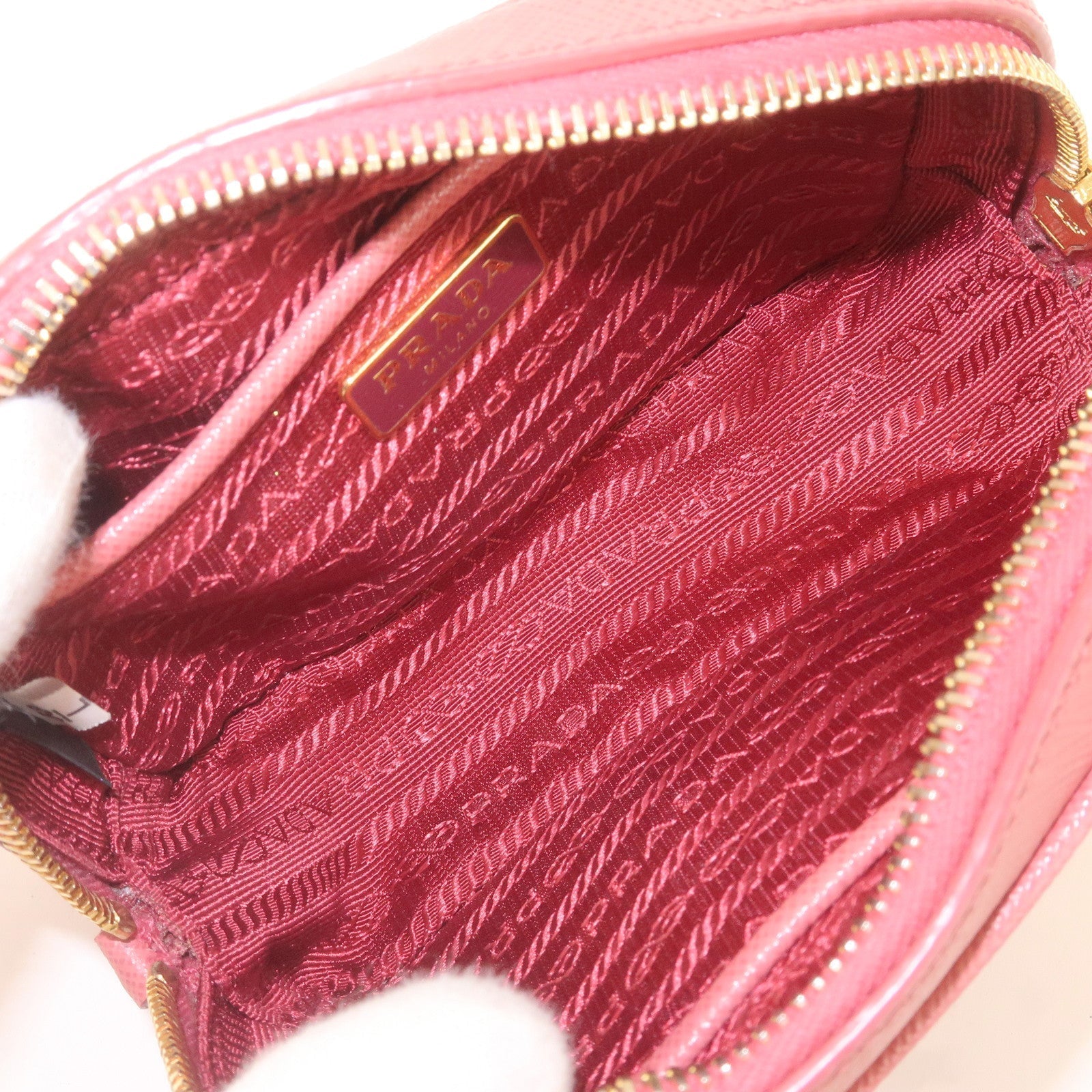 Prada Logo Leather Crossbody Shoulder Bag Pink 1N1674