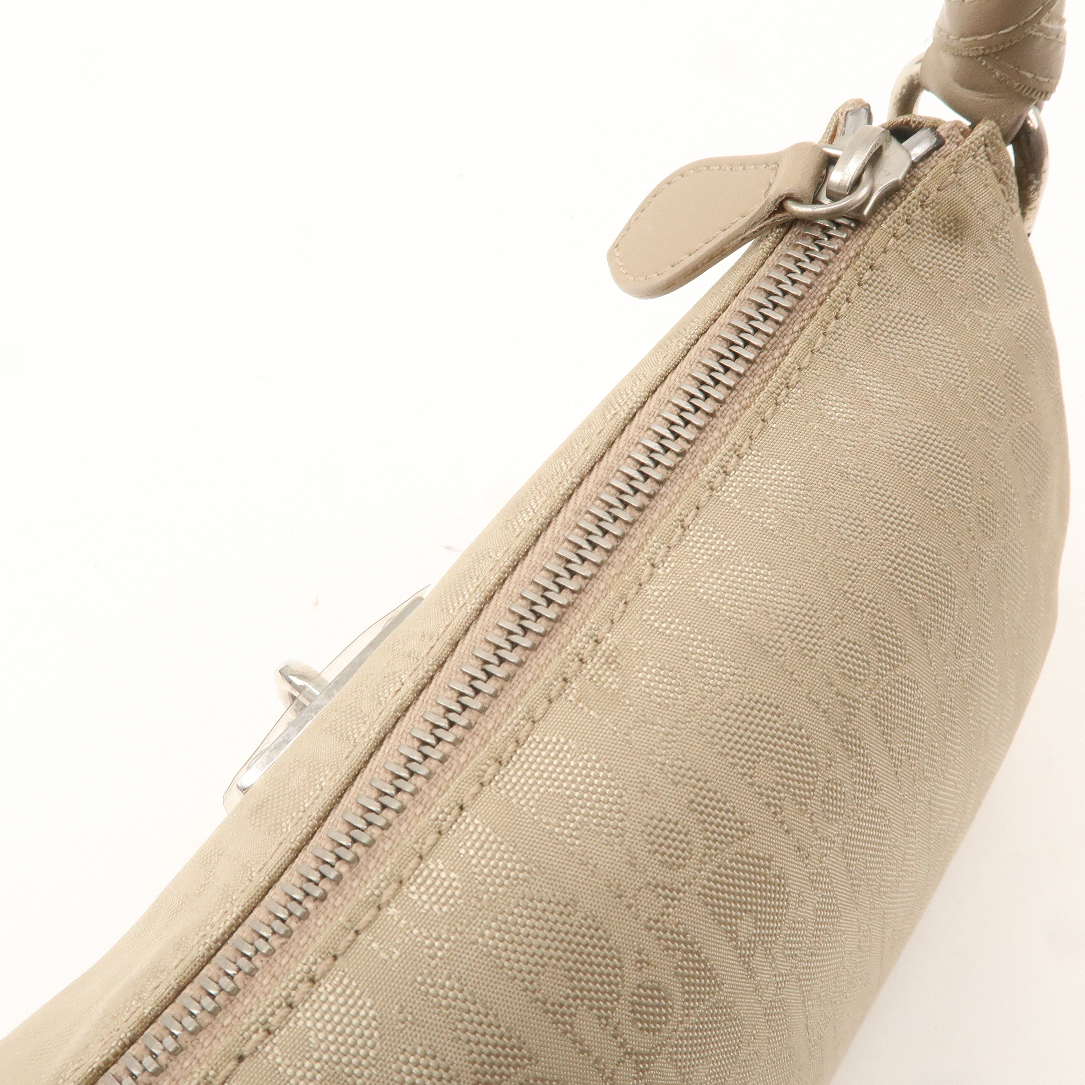 Christian Dior Trotter Nylon Leather Shoulder Bag Beige
