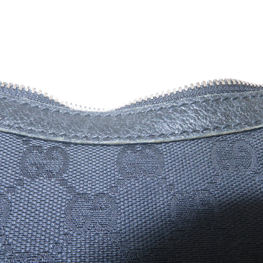 GUCCI GG Canvas Leather Shoulder Bag Cross Body Black 122790