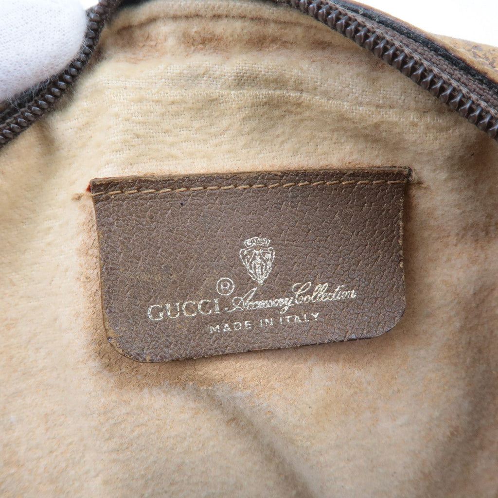 GUCCI Set of 3 Old Gucci GG Plus Leather Clutch Bag Beige Brown