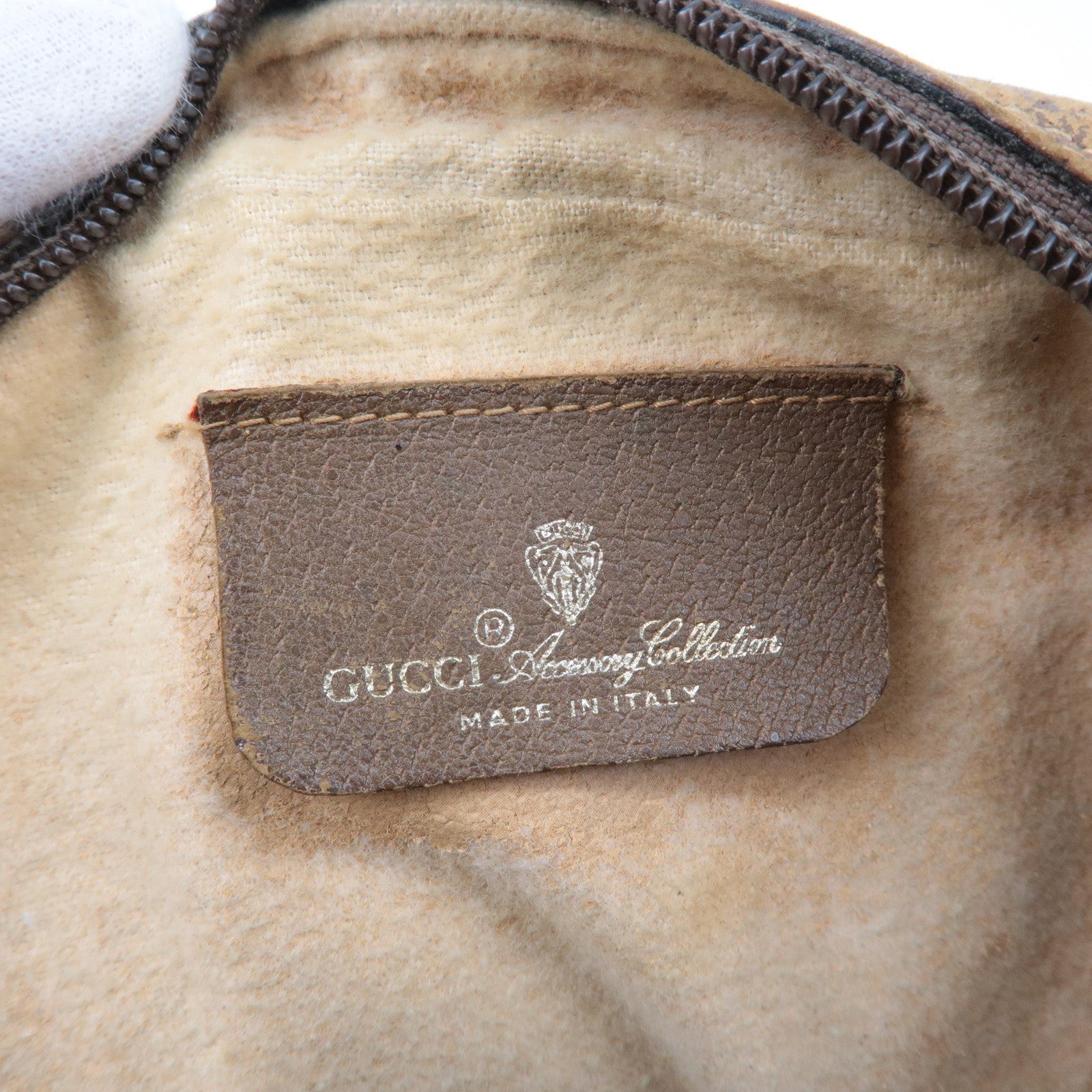 GUCCI Set of 3 Old Gucci GG Plus Leather Clutch Bag Beige Brown