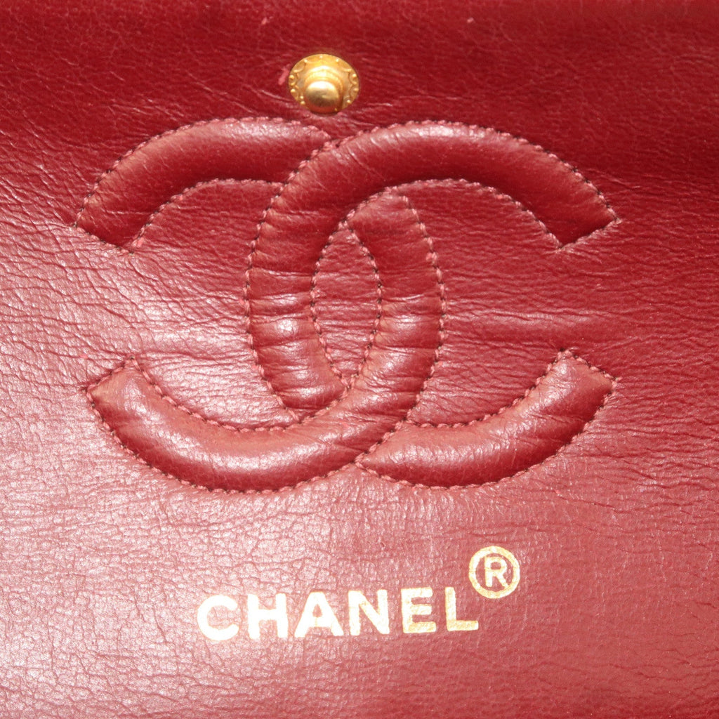 CHANEL Matelasse Lamb Skin 23 Double Flap Shoulder Bag A01113