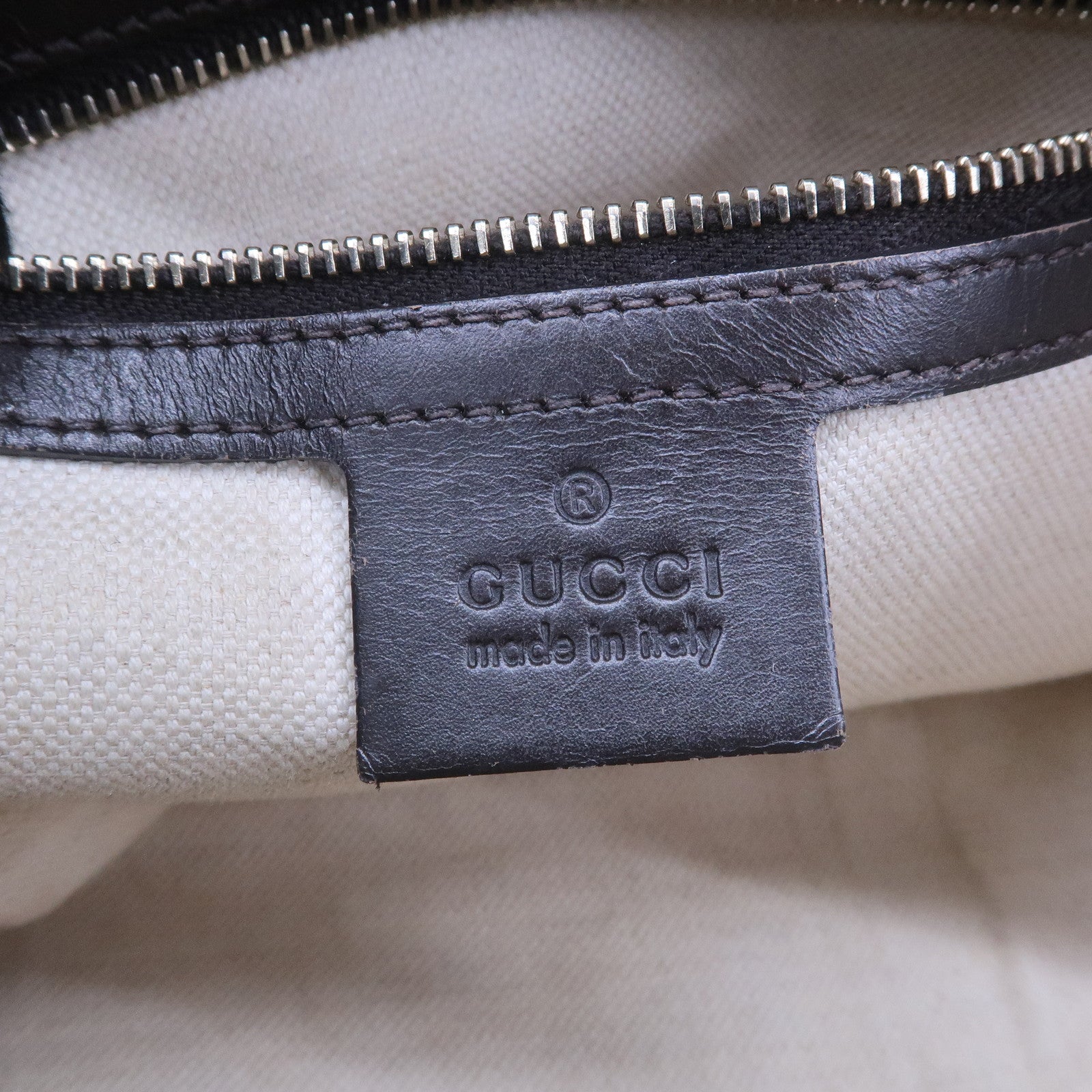 GUCCI Sherry GG Canvas Leather Boston Bag Beige Brown 269876
