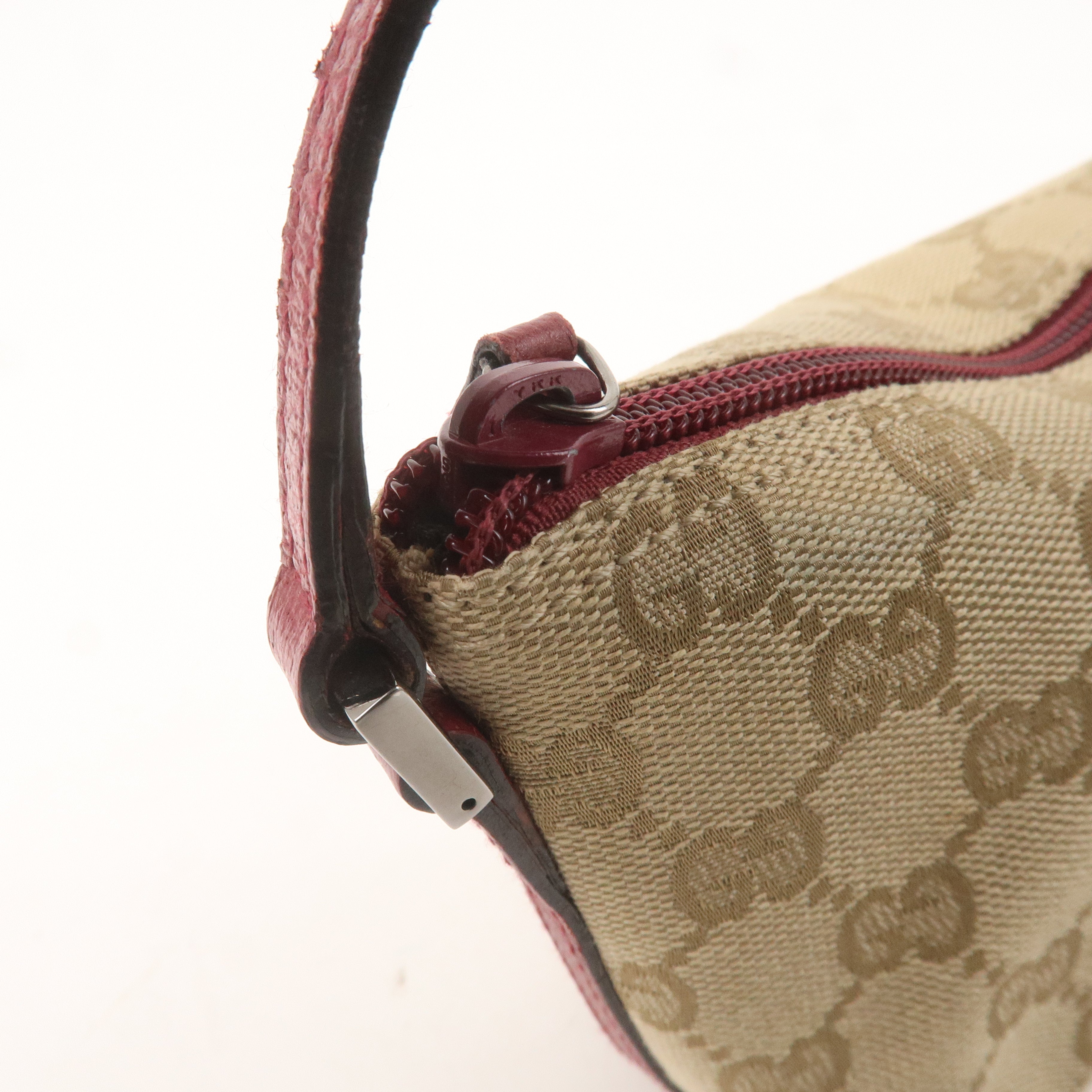 GUCCI Boat Bag Set of 2 GG Canvas Leather Hand Bag 07198 190393
