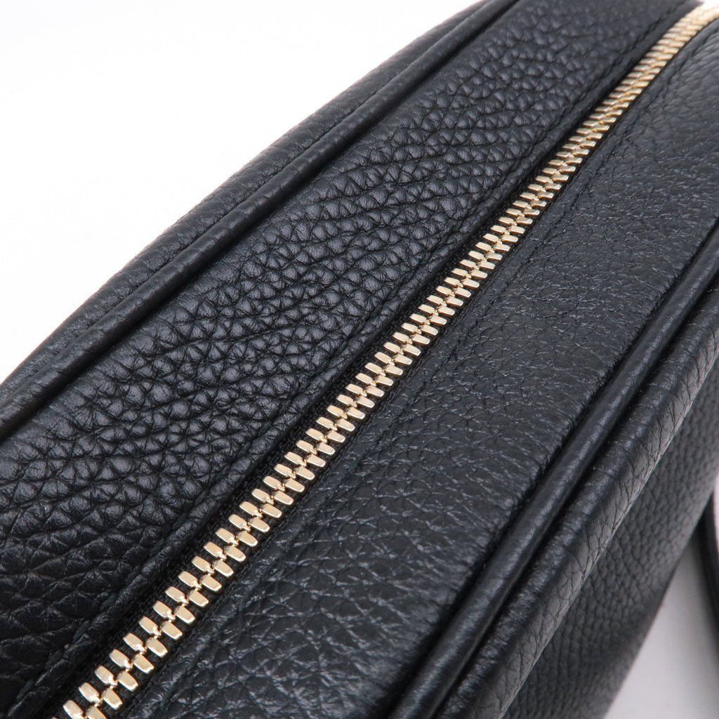 GUCCI SOHO Small Disco Leather Shoulder Bag Black 308364