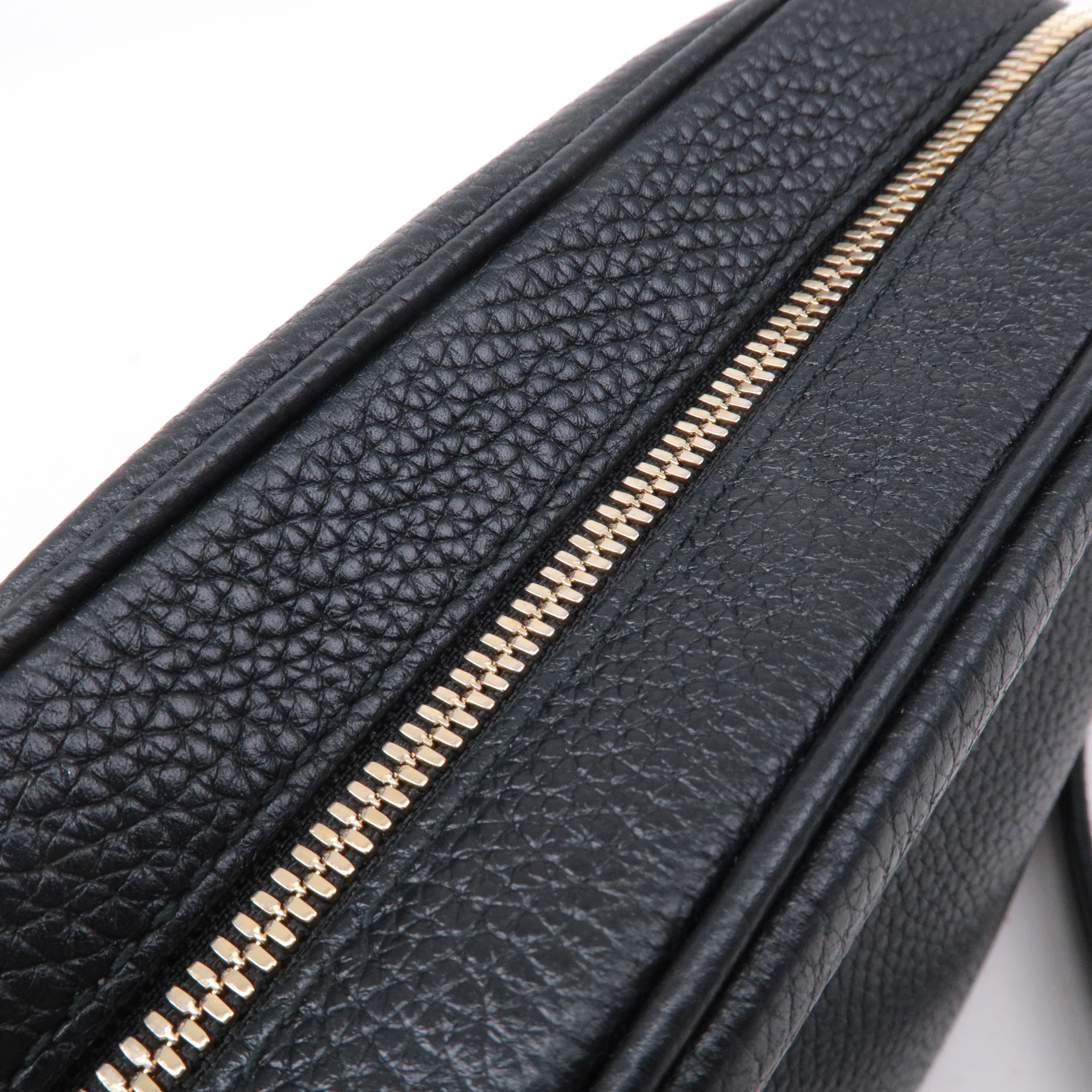 GUCCI SOHO Small Disco Leather Shoulder Bag Black 308364