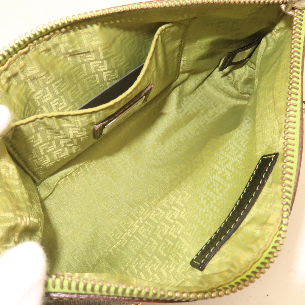 FENDI Zucca Print PVC Accessory Pouch Bag Khaki Green 8BR592